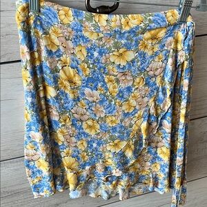 Mango Floral Mini Skirt - Blue, Yellow, Pink